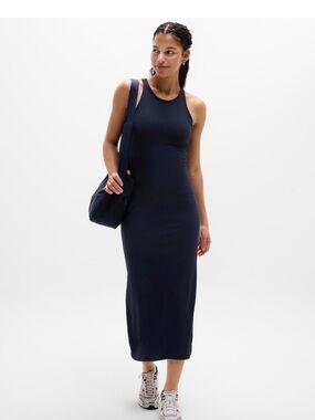 Athleta Midnight Navy Sleeveless Ribbed Maxi Dress